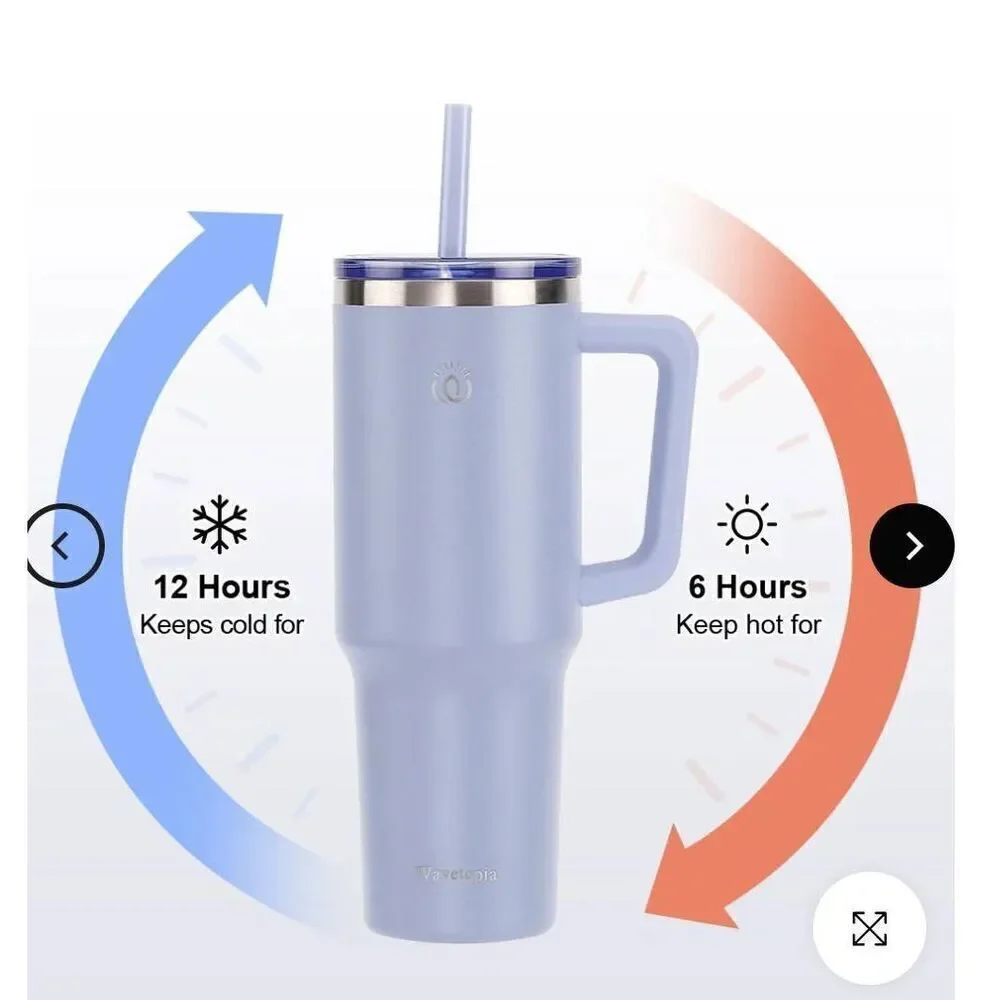 Wavetopia 40oz steel blue canteen tumbler